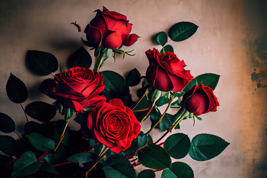 Red Roses With Light Background Beautiful Flower