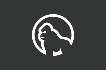 simple and clean logo design with gorilla theme