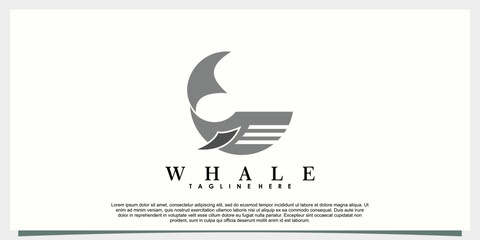 whale logo design with creative concept