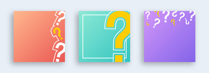 Square question mark background with text space. Quiz symbol. - obrazy, fototapety, plakaty