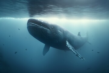 Whale in the ocean, Underwater, Whale, Generative AI