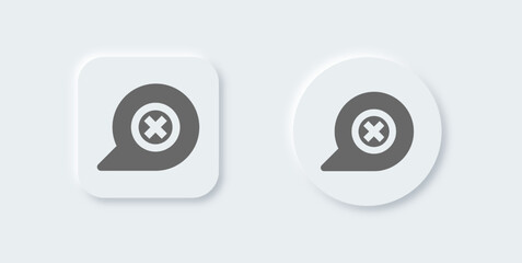 Failed chat solid icon in neomorphic design style. Message signs vector illustration.