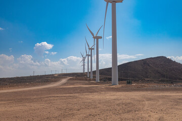 Wind power generation turbine in Loiyangalani District in Turkana County, Kenya