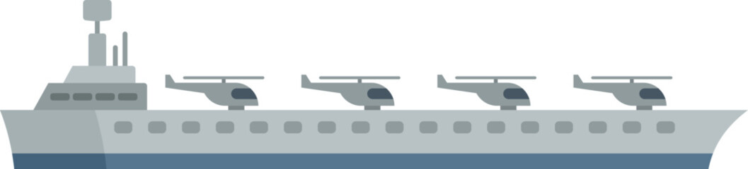 Obraz premium Aircraft carrier icon flat vector. Navy ship. Military warship isolated
