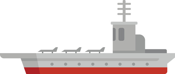 Aircraft jet icon flat vector. Navy ship. Military warship isolated