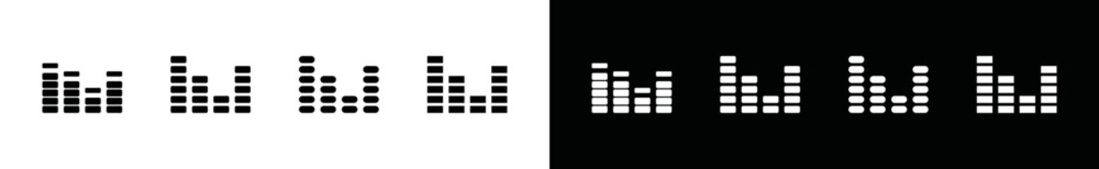 Radio wave icons. Simple sound wave symbol. Sound vibrations or equalizer sign for apps and websites, vector illustration