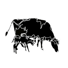 abstract shape design of a cow with a transparent background