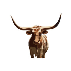 abstract shape design of a cow with a transparent background