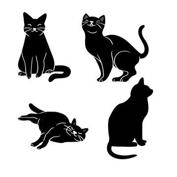 silhouette cat vector illustration
