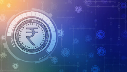 Obraz premium Indian Rupee symbol on financial Background, Growth of Indian stock market, Abstract finance background, Stock market Concept background