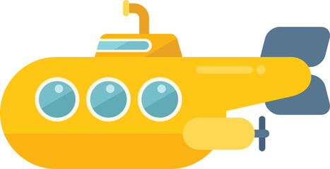 Periscope submarine icon flat vector. Sea boat. Marine deep isolated