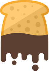 Chocolate paste bread icon flat vector. Spread jar. Cream milk isolated