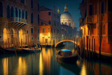 Beautiful venice illustration - generative ai