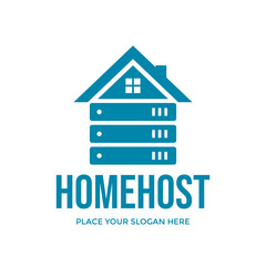 Home host vector logo template. This design use house symbol. Suitable for business, technology.