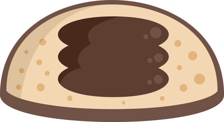 Cocoa bonbon icon flat vector. Cream paste. Food bar isolated