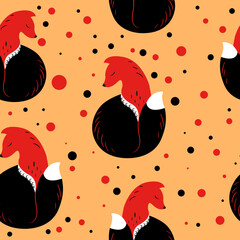 Pattern with delicate foxes