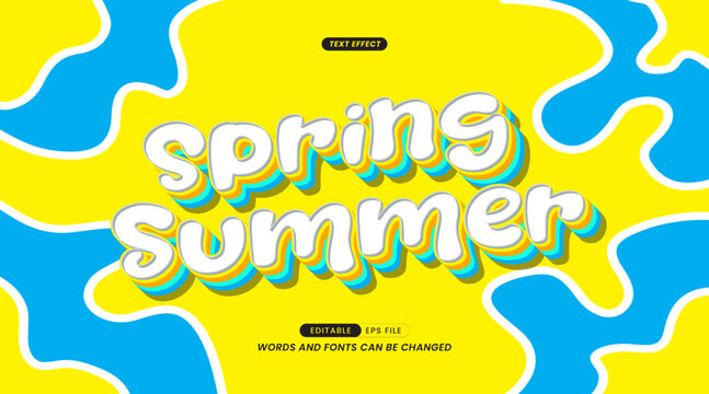 3D Text Effects. Spring Summer Word Slogan. Easy to Use Effects.