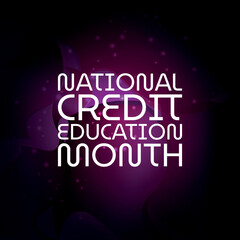  National Credit Education Month. Design suitable for greeting card poster and banner