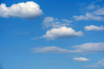 Blue sky background with clouds.