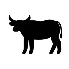 silhouette of buffalo with transparent background