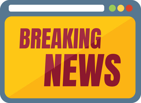 Breaking news icon flat vector. Camera press. Media reporter isolated