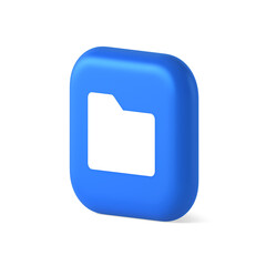 File folder archive directory button cyberspace digital document storage organizing 3d isometric icon