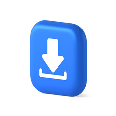Download down arrow cyberspace information storage button internet file browsing 3d isometric icon