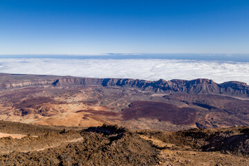 Fototapeta na wymiar Teide National Park Landscape Viewed From Atop the Volcano