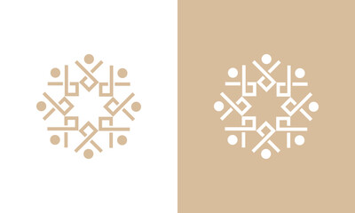 people logos. Collaborative concept of meeting, group, team, work
