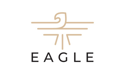 Obraz premium minimal eagle logo vector design illustration.