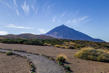 Mount Teide Viewed by a Footpath from the East