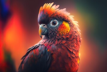  illustration of beautiful close up portrait of colorful bird
