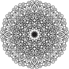 Mandala white background.Adult coloring page	