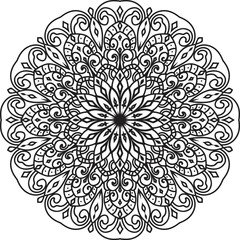Mandala white background.Adult coloring page	