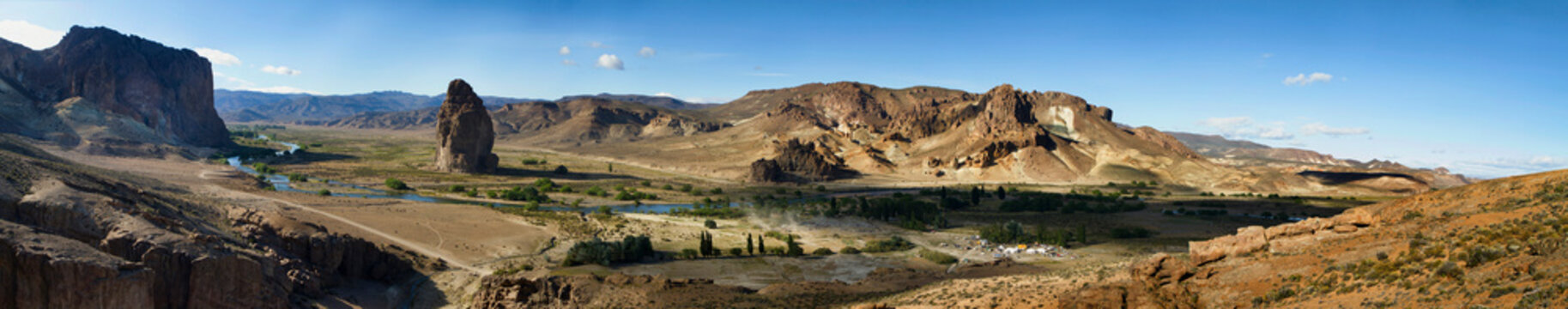 Panoramic view of Piedra Parada zone in Chubut, Argentina.