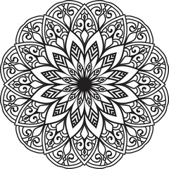 Mandala white background.Adult coloring page	