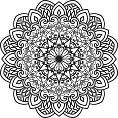 Mandala isolated on the white background.Decorative monochrome ethnic mandala pattern.	
