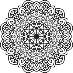 Mandala isolated on the white background.Decorative monochrome ethnic mandala pattern.	
