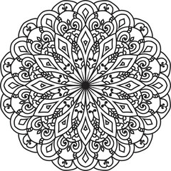 Black and white Mandala illustration Hand drawn outline Mandala.Mandalas for coloring book