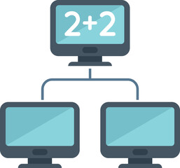 Online class network icon flat vector. Book study. Course distance isolated