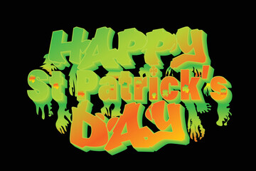 Happy st Patrick's day Graffiti Sublimation / Stickers, st Patrick's day T-shirt Design,