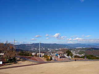 冬晴れの小室山山頂からの眺め　静岡県伊東市　12月
