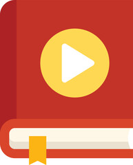 Audio book icon flat vector. Online class. Distance study isolated