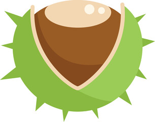 Tree chestnut icon flat vector. Sweet fruit. Roast nut isolated
