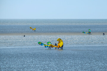 Kite surfing on the beach