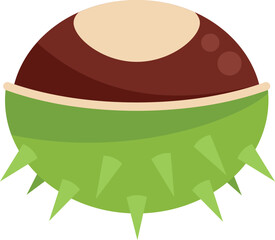 Nature chestnut icon flat vector. Tree fruit. Sweet fall isolated