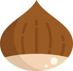 Castanea chestnut icon flat vector. Tree fruit. Season nut isolated