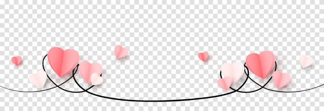Vector continuous line in the shape of a heart png. Multicolored paper hearts png. Paper confetti png. Hearts for Valentine's Day, March 8, Mother's Day.