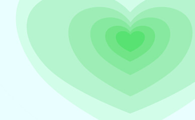 green multiple heart shapes gradient abstract background