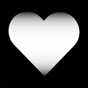 Heart shape cut-out in the black background with light shadow, design element for Valentines day purpose, square social media template